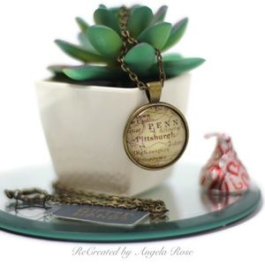 25” Pittsburgh Pendent Necklace Copper Tone